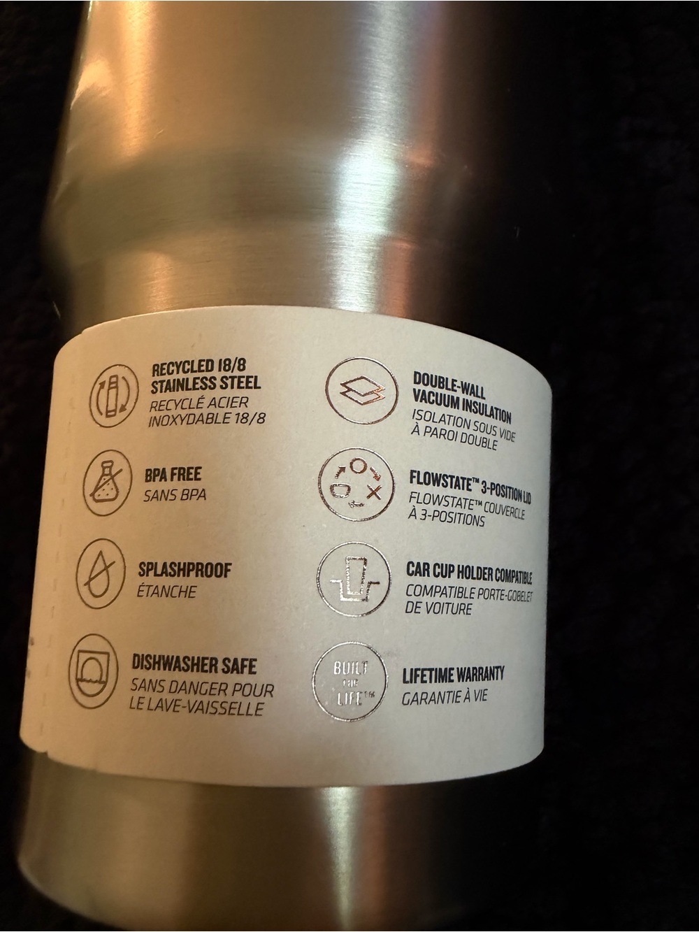 Stanley Silver Stainless Quencher Tumbler with White Label - Picture 6 of 7